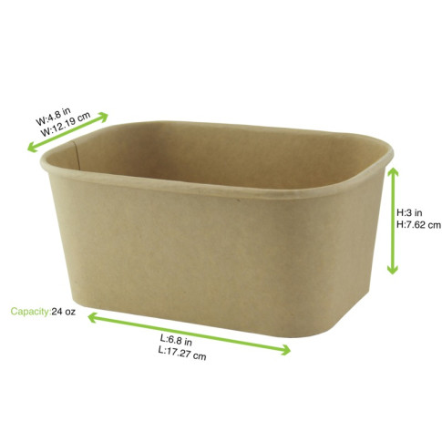 Vaschetta "Recaty" in cartone kraft rigido 170x120mm H75mm 1000ml