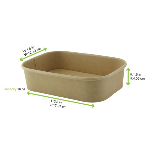 Vaschetta "Recaty" in cartone kraft rigido  170x120mm H45mm 500ml