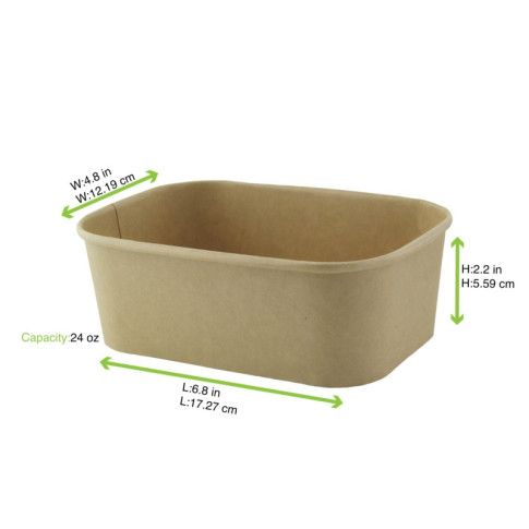 Vaschetta "Recaty" in cartone kraft rigido  170x120mm H55mm 750ml