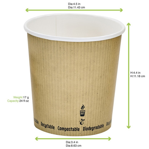 Contenitore da zuppa "Nature" biodegradabile  H115mm 700ml