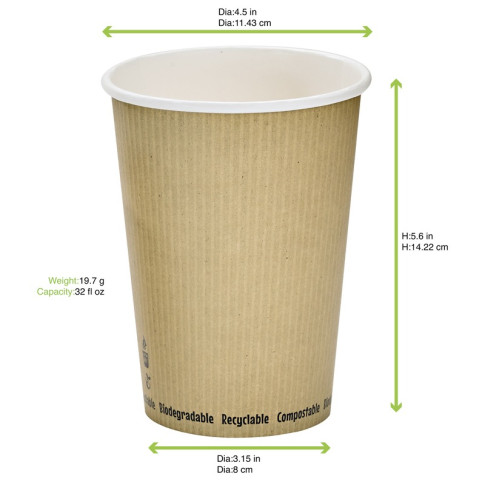 Contenitore da zuppa "Nature" biodegradabile  H149mm 940ml