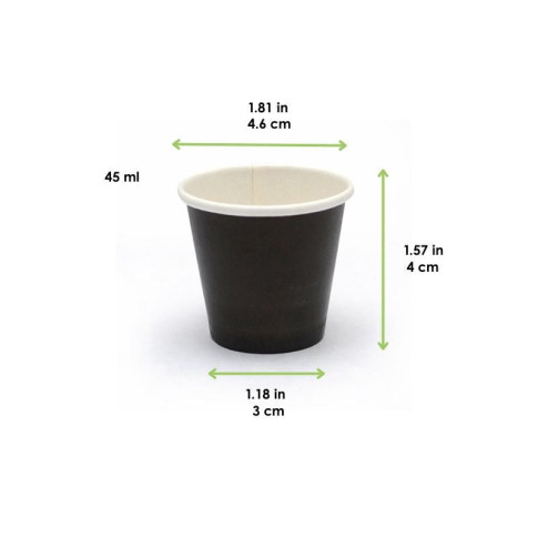 Contenitore in cartone nero per alimenti caldi e freddi  H40mm 45ml