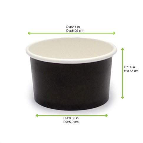 Contenitore in cartone nero per alimenti caldi e freddi  H35mm 67ml