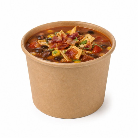 Contenitore in cartone kraft plastic-free waterbased per alimenti caldi e freddi (C/PAP 81)  H58mm 100ml