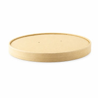 Coperchio in cartone kraft plastic-free waterbased per alimenti caldi e freddi (C/PAP 81)  H7,5mm