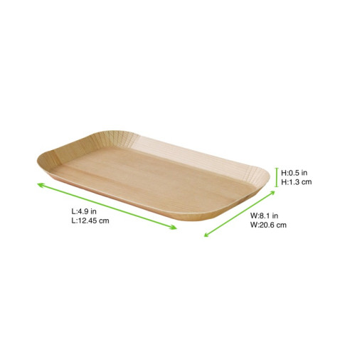 Vassoio decorativo in legno chiaro laminato  185x105mm H12mm