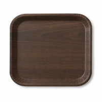 Vassoio in cartone laminato con stampa su legno scuro 185x135mm H19mm