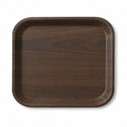 Vassoio in cartone laminato con stampa su legno scuro 185x135mm H19mm