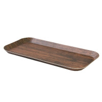 Vassoio decorativo in legno scuro 265x130mm H14mm