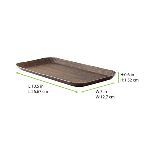Vassoio decorativo in legno scuro 265x130mm H14mm