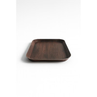 Vassoio in cartone laminato con stampa su legno scuro 145x232mm H29mm