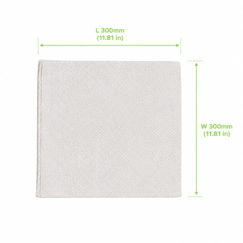 Tovagliolo bianco 2 pieghe 300x300mm