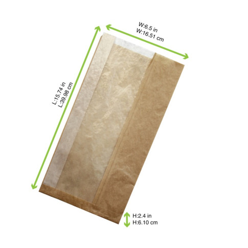 Sacchetto sandwich con finestra ecologica (PAP22) 200x60mm H400mm