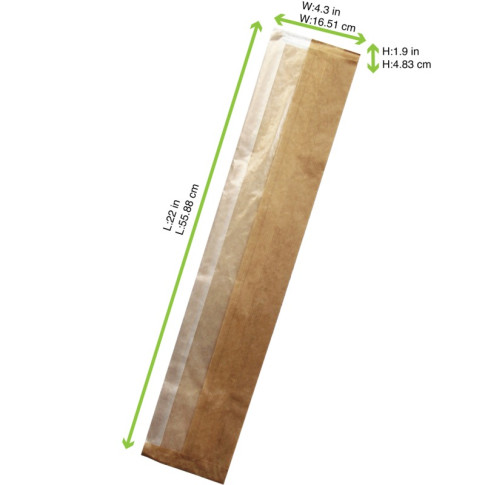 Sacchetto sandwich con finestra ecologica (PAP22) 110x40mm H550mm