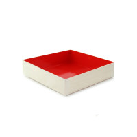 Scatola in legno con interno rosso "Samurai" 160x160mm H36mm