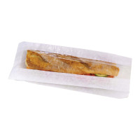 Sacchetto per panino in carta bianca con finestra 120x40mm H340mm
