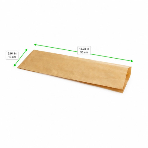 Sacchetto per panino in carta antiunto scura 100x40mm H350mm