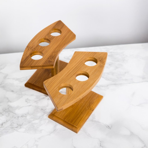 Supporto in bambù a 3 fori per coni 160x75mm H90mm