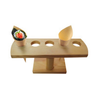 Supporto in bambù a 5 fori per coni 235x80mm H95mm