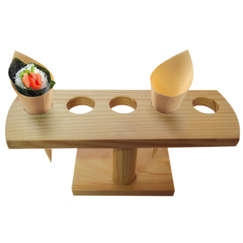 Supporto in bambù a 5 fori per coni 235x80mm H95mm