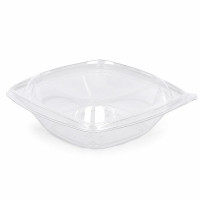 Insalatiera in PET quadrata con coperchio 190x190mm H75mm 1000ml