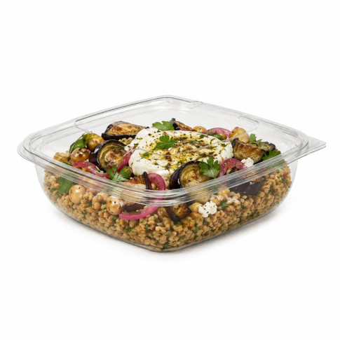 Insalatiera in PET quadrata con coperchio 190x190mm H75mm 1000ml