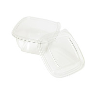 Insalatiera quadrata PET + coperchio 130x130mm H60mm 480ml