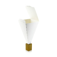 Cono da snack richiudibile in cartone bianco  90x90mm H190mm