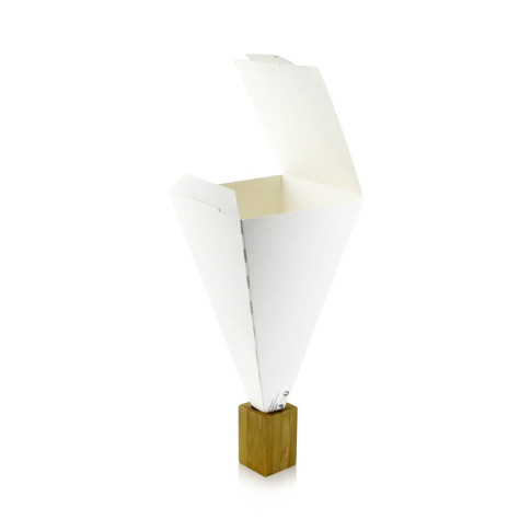 Cono da snack richiudibile in cartone bianco  90x90mm H190mm