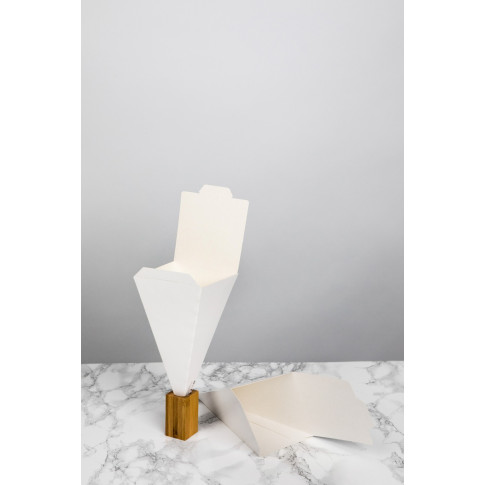Cono da snack richiudibile in cartone bianco  90x90mm H190mm