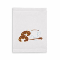 Sacchetto multiuso in carta bianca, decorazione croissant 180x80mm H280mm