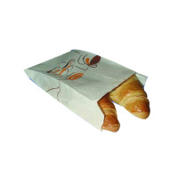 Sacchetto multiuso in carta bianca, decorazione croissant 120x50mm H160mm