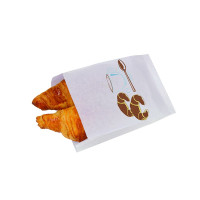 Sacchetto multiuso in carta bianca, decorazione croissant 120x50mm H220mm