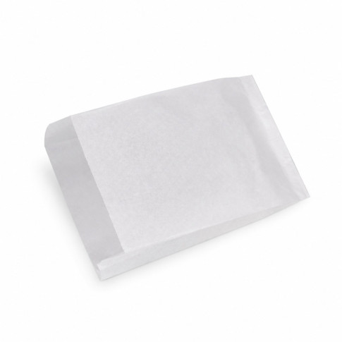 Sacchetto multiuso in carta bianca, decorazione croissant 140x60mm H220mm