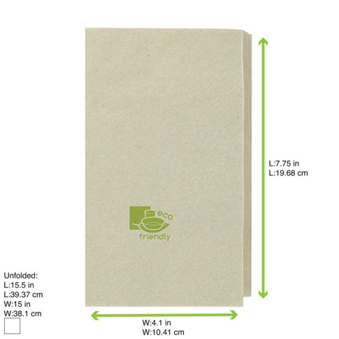 Tovagliolo "Eco-friendly" in carta Écru doppio strato 400x400mm
