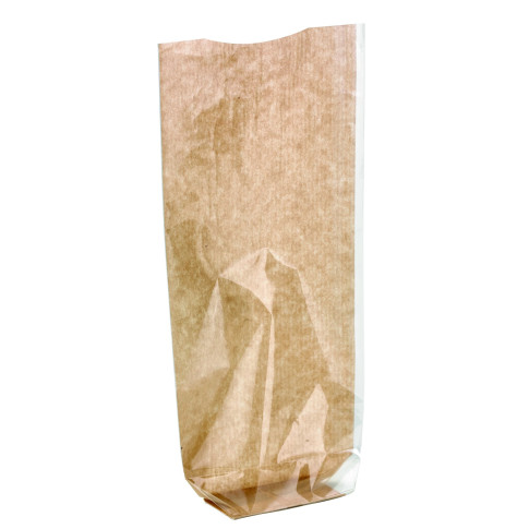 Sacchetto trasparente con fondo in cartone kraft 120 H260mm