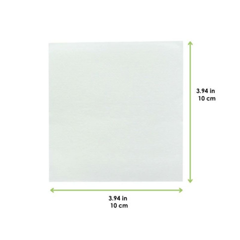 Tovagliolo bianco micropunti a 2 strati  200x200mm