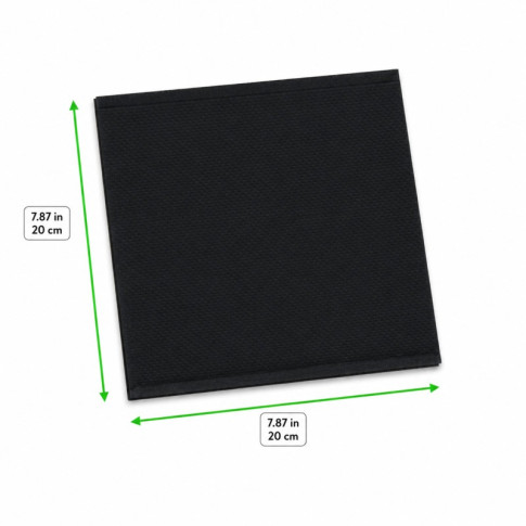 Tovagliolo nero micropoint a 2 strati  200x200mm