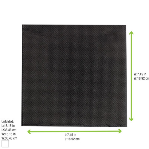 Tovagliolo nero micropoint a 2 strati  380x380mm