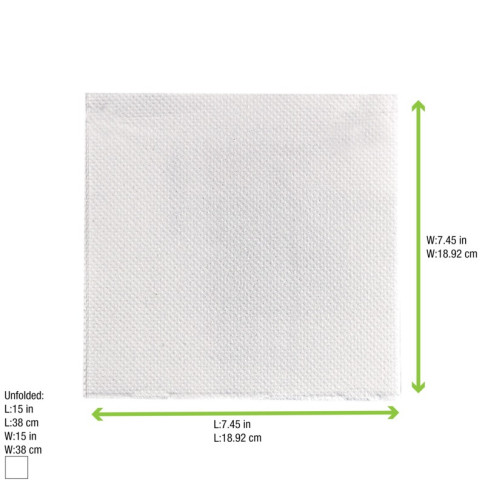 Tovagliolo bianco micropunti a 2 strati  380x380mm