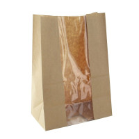 Sacchetto "SOS" in carta kraft con finestra 180x110mm H265mm
