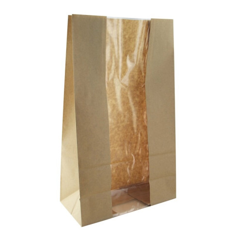 Sacchetto "SOS" in carta kraft con finestra 225x120mm H375mm