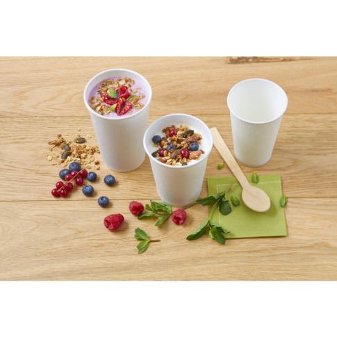 Contenitore in cartone bianco per alimenti caldi e freddi  H89mm 350ml