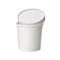 Contenitore in cartone bianco per alimenti caldi e freddi  H100mm 490ml
