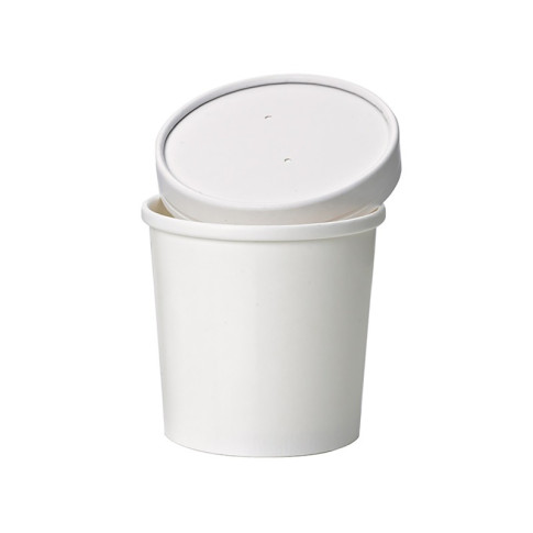 Contenitore in cartone bianco per alimenti caldi e freddi  H100mm 490ml