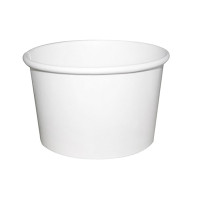 Contenitore in cartone bianco per alimenti caldi e freddi  H59mm 230ml