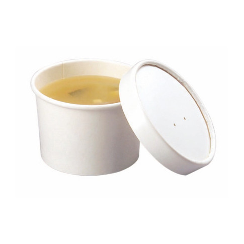 Contenitore in cartone bianco per alimenti caldi e freddi  H59mm 230ml