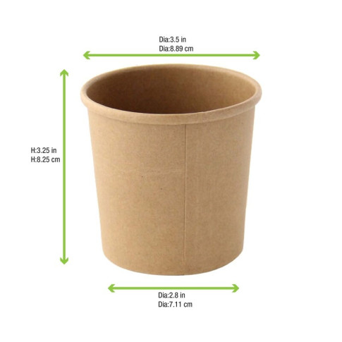 Contenitore in cartone kraft per alimenti caldi e freddi  H85mm 360ml