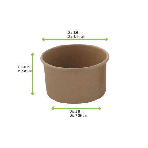 Contenitore in cartone kraft per alimenti caldi e freddi  H583mm 230ml
