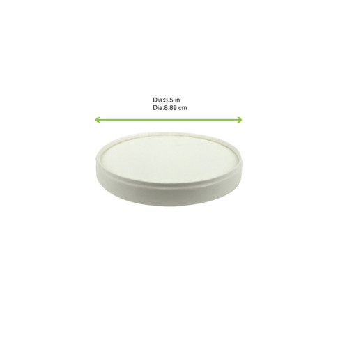 Coperchio di cartone bianco senza plastica  H14mm